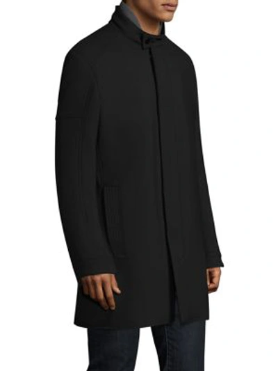 Shop Strellson Zamora Stand-collar Raincoat In Black
