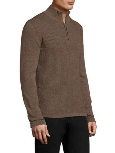Shop Zachary Prell Higgins High Neck Cotton Sweater In Coffee