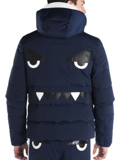 Fendi Puffer Monster Jacket In Navy | ModeSens