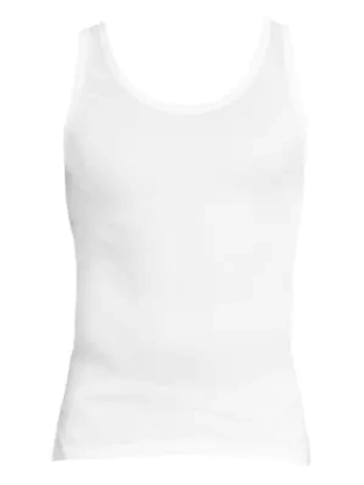 Shop Hanro Men's Cotton Pure Pure Tank Top In White