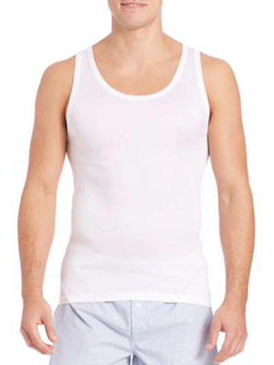 Shop Hanro Men's Cotton Pure Pure Tank Top In White