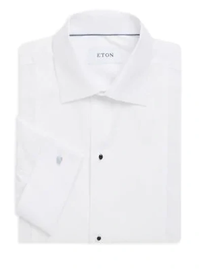 Shop Eton Pique Front Cotton Dress Shirt In White