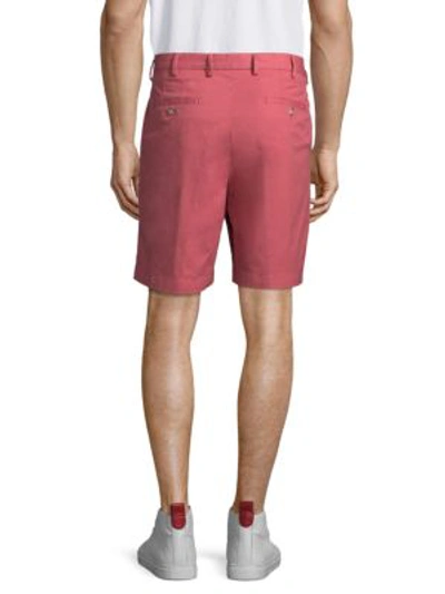 Shop Peter Millar Twill Flat-front Shorts In Khaki