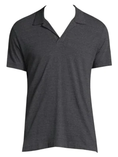Shop Orlebar Brown Felix Cotton Polo Shirt In Onyx Charcoal