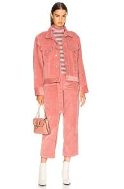 Shop Sandy Liang Lucky Corduroy Jacket In Pink