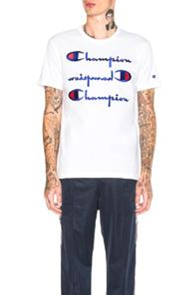 Shop Champion Reverse Weave Short Sleeve Tee In White