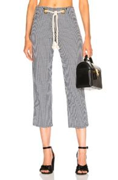 Shop Miaou Tommy Pant With Rope Belt In Blue,checkered & Plaid