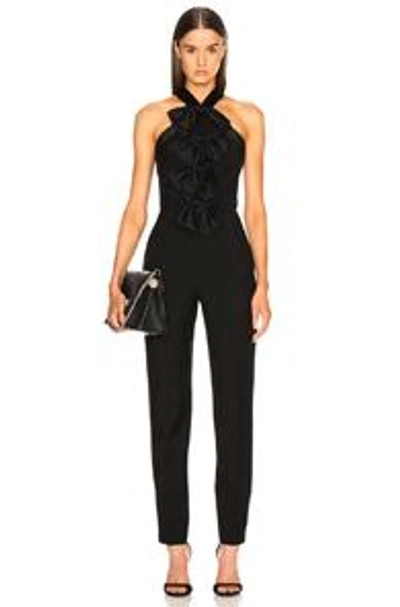 Shop Givenchy Bow Front Cross Back Jumpsuit In Black