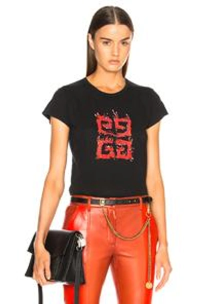 Shop Givenchy Flame 4g Graphic Tee In Black