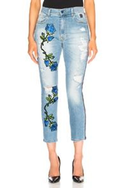 Shop History Repeats Destroyed Flower Jean In Blue