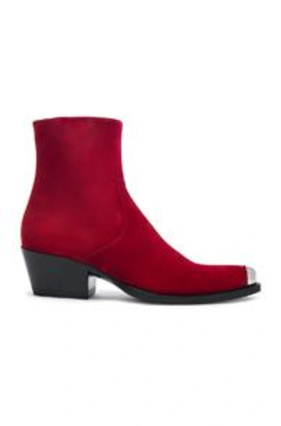 Calvin Klein 205w39nyc Suede Tex Chiara Ankle Boots In Red | ModeSens