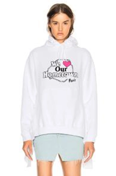 Shop Vetements Hometown Cut Hoodie In White