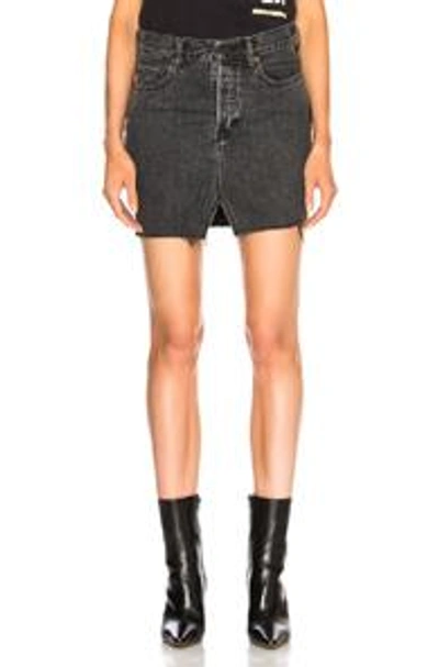 Shop Vetements X Levis Denim Mini Skirt In Black