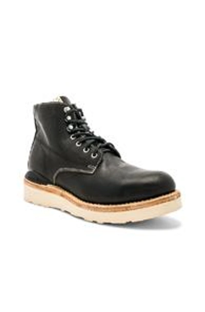 Shop Visvim Virgil Leather Boot-folk In Black