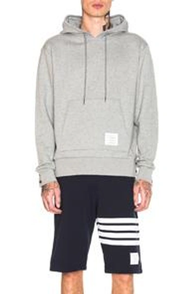 Shop Thom Browne Back Stripe Hoodie In Light Grey