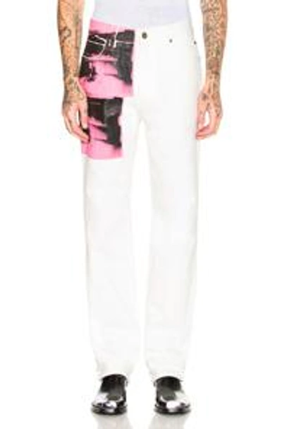 Shop Calvin Klein 205w39nyc High Rise Straight Pant In Abstract,pink,white