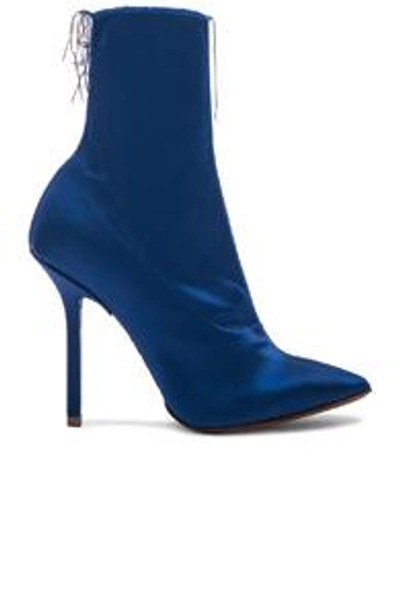 Shop Vetements Satin Ankle Boots In Blue