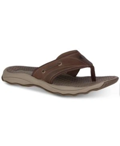 Sperry Baitfish Mens Nubuck Rt Thong Sandals In Brown