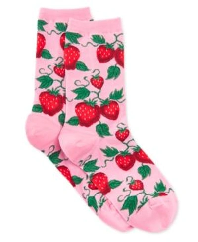 Shop Hot Sox Women's Strawberry Socks In Natural Melange