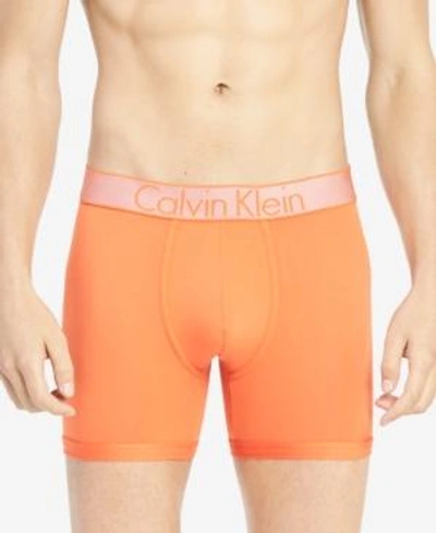 Shop Calvin Klein Men's Customized Stretch Boxer Briefs In Tangerine