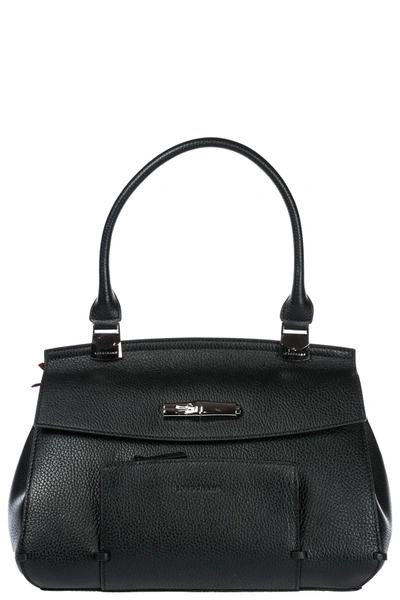 Shop Longchamp Women's Leather Shoulder Bag In Black