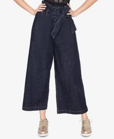 Shop Rachel Rachel Roy Wide-leg Paperbag Jeans, Created For Macy's In Rinse Wash