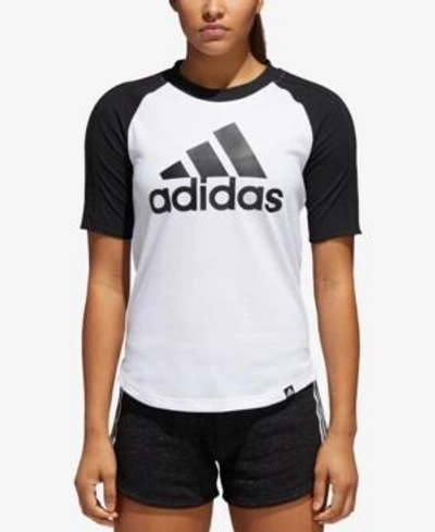 Shop Adidas Originals Adidas Logo Baseball T-shirt In Black