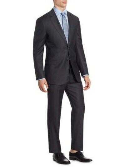 Shop Armani Collezioni Pinstripe G Line Suit In Grey