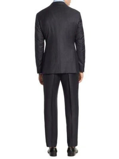 Shop Armani Collezioni Pinstripe G Line Suit In Grey