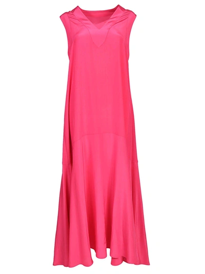 Shop P.a.r.o.s.h Flared Dress In Pink & Purple