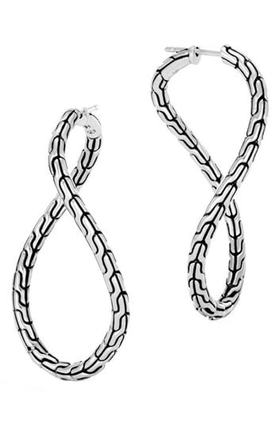 Shop John Hardy Classic Chain Twisted Loop Earrings In Silver