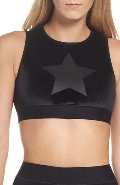 Shop Ultracor Level Velvet Knockout Crop Top In Nero