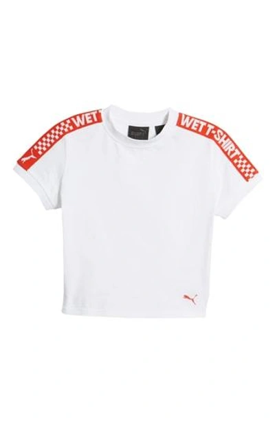 Shop Puma By Rihanna Crop Tee In Bright White