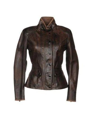 Shop Matchless Biker Jacket In Cocoa