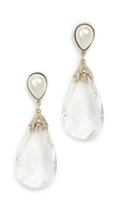 Shop Ben-amun Anna Earrings In Silver/pearl