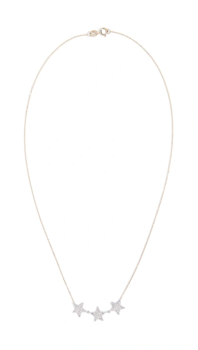 Shop Dana Rebecca 14k Gold 3 Star Necklace In Yellow Gold