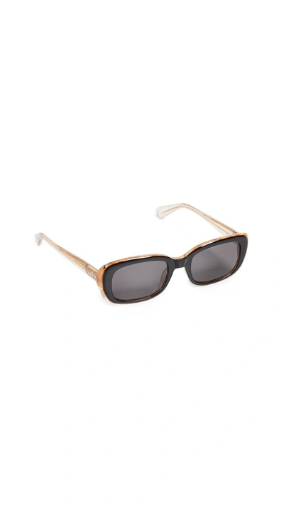 Shop Krewe Milan Irregular Sunglasses In Buff/grey