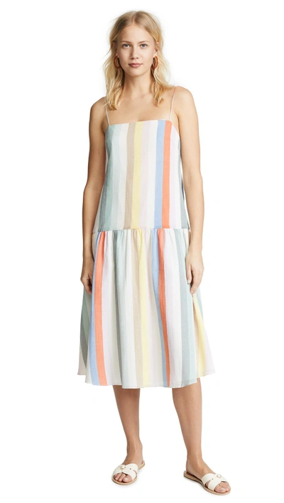Shop Whit Hazel Dress In Rainbow Stripe