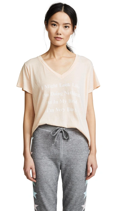 Shop Wildfox Very Busy Tee In Pink Flush