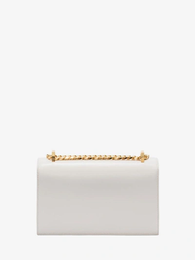 Shop Alexander Mcqueen Jewelled Satchel In Off White