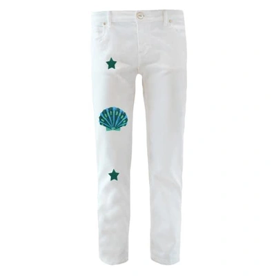 Shop My Pair Of Jeans White / Green Emerald Boyfriend