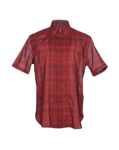 Shop Versace Checked Shirt In Red