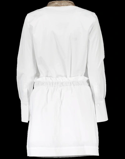Shop Brunello Cucinelli Drawstring Waist Dress In White