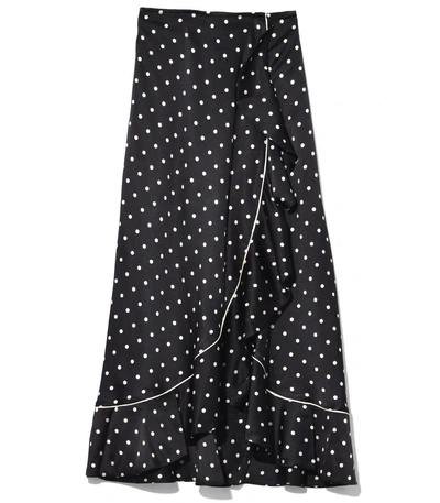 Shop Ganni Dufort Silk Skirt In Black In Print