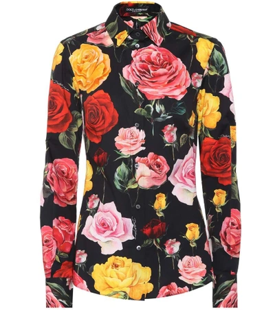 Shop Dolce & Gabbana Floral-printed Cotton Shirt
