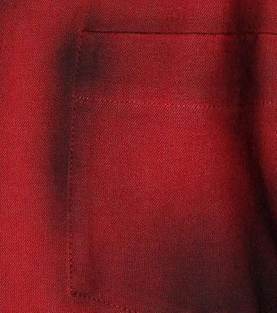 Shop Miu Miu Oversized Denim Jacket In Red