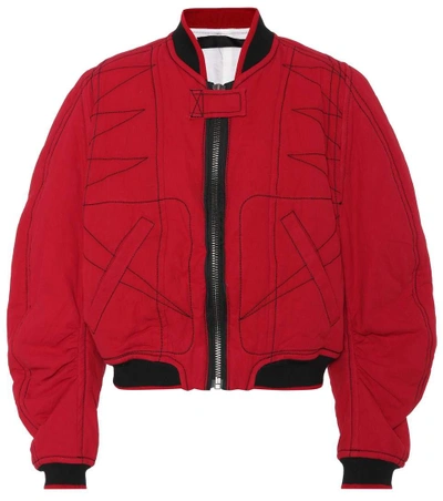 Shop Haider Ackermann Cotton Twill Bomber Jacket In Red