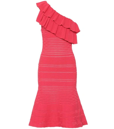 Shop Rebecca Vallance Chiara Knitted Dress In Red