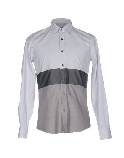 Shop Low Brand Striped Shirt In Light Grey