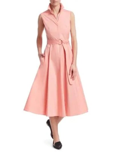 Shop Akris Punto Belted A-line Shirtdress In Peony